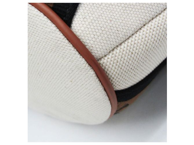 Moynat Damen Leder- und Canvas-Shopper Braun Beige - Ansicht 6