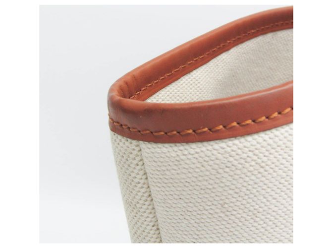 Moynat Damen Leder- und Canvas-Shopper Braun Beige - Ansicht 7