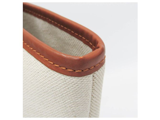 Moynat Damen Leder- und Canvas-Shopper Braun Beige - Ansicht 8