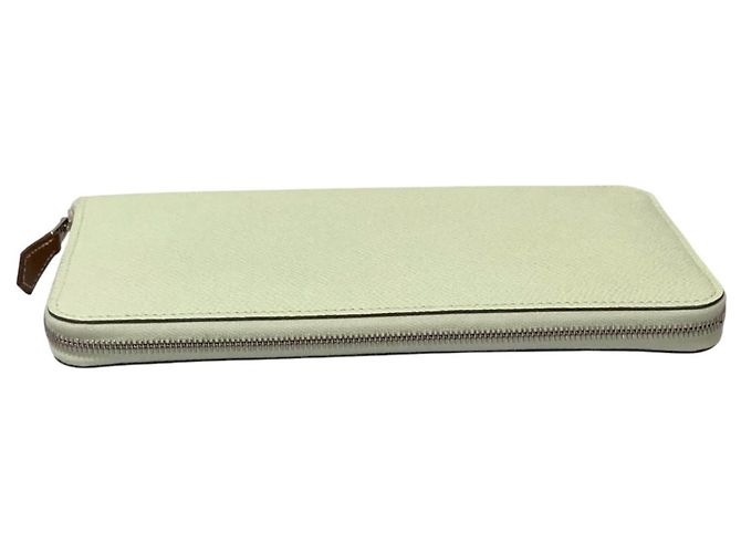 Cartera larga de cuero Epsom Azap con seda Hermès Amarillo - vista 4
