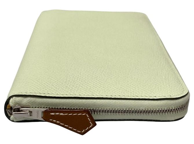 Cartera larga de cuero Epsom Azap con seda Hermès Amarillo - vista 5