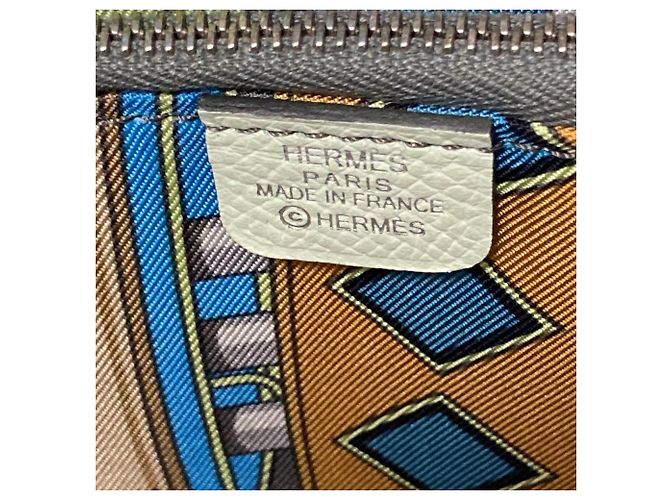 Cartera larga de cuero Epsom Azap con seda Hermès Amarillo - vista 7