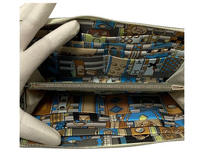 Cartera larga de cuero Epsom Azap con seda Hermès Amarillo - vista 8