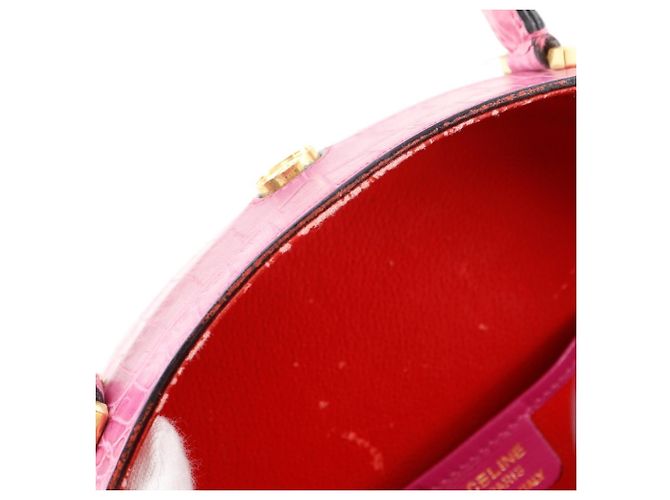 Céline Borsa a mano in pelle goffrata rosa Celine - vista 10