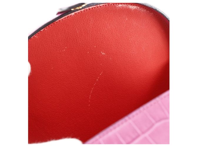 Céline Borsa a mano in pelle goffrata rosa Celine - vista 11
