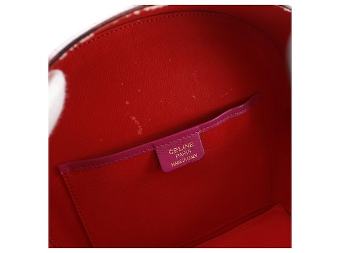 Céline Borsa a mano in pelle goffrata rosa Celine - vista 14