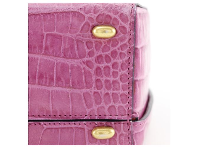 Céline Borsa a mano in pelle goffrata rosa Celine - vista 16