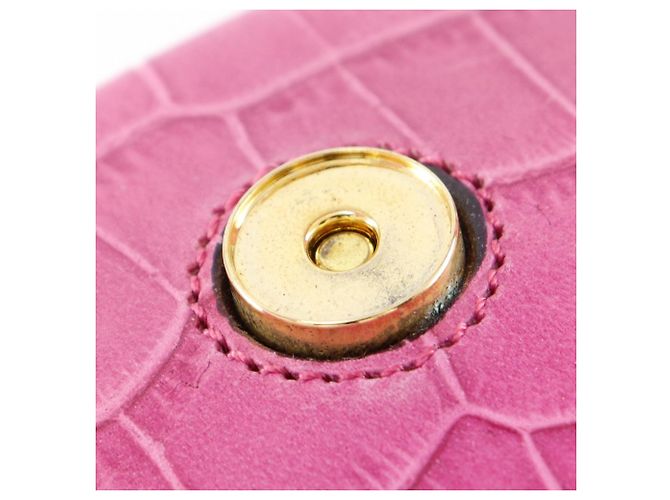 Céline Borsa a mano in pelle goffrata rosa Celine - vista 17