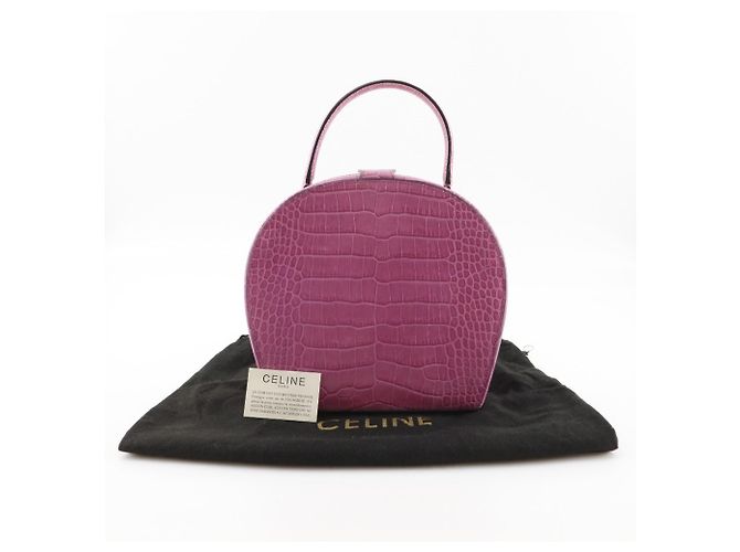 Céline Borsa a mano in pelle goffrata rosa Celine - vista 19