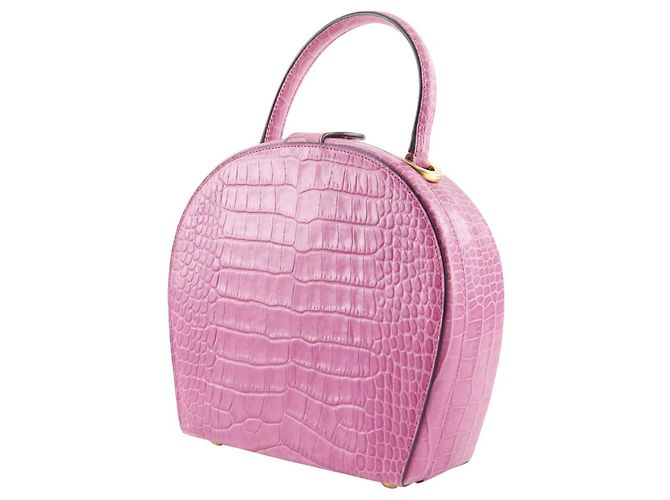 Céline Borsa a mano in pelle goffrata rosa Celine - vista 2