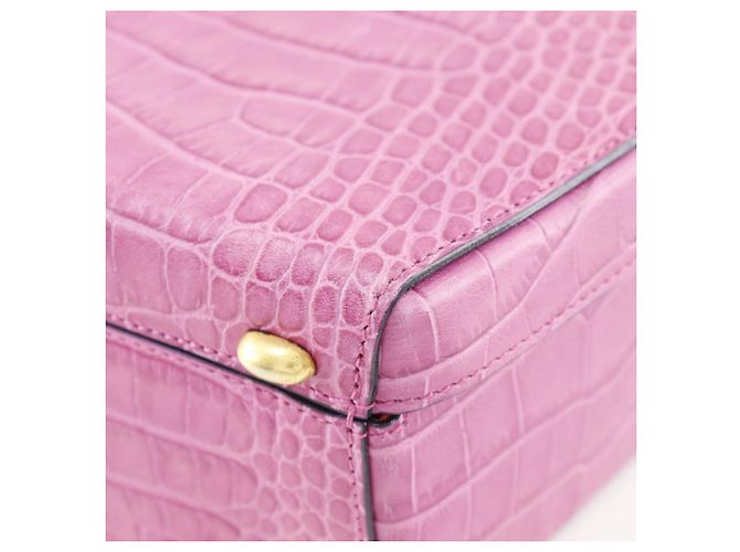 Céline Borsa a mano in pelle goffrata rosa Celine - vista 5