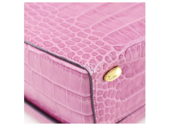 Céline Borsa a mano in pelle goffrata rosa Celine - vista 6