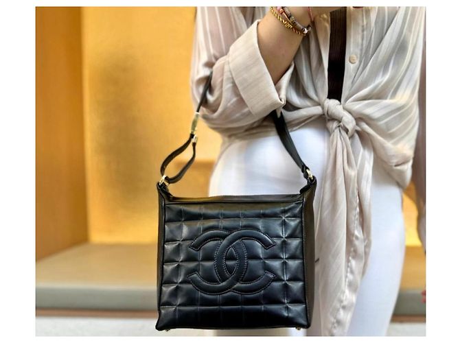 Borsa Chanel Chocolat bar molto rara Nero - vista 2