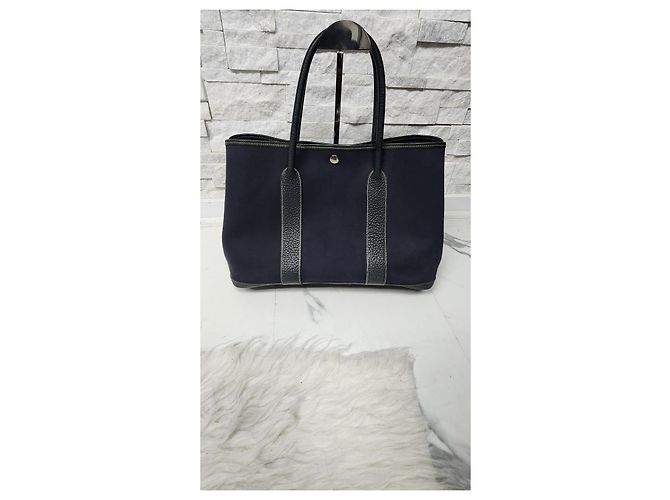 Borsa Tote in Pelle Garden Party di Hermès Blu navy - vista 3