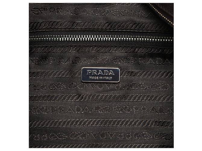 Borsa a mano in pelle di pony con stampa leopardata marrone Prada - vista 10