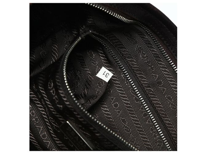 Borsa a mano in pelle di pony con stampa leopardata marrone Prada - vista 11