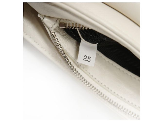 Borsa a Spalla in Pelle Nappa Prada Bianco - vista 11