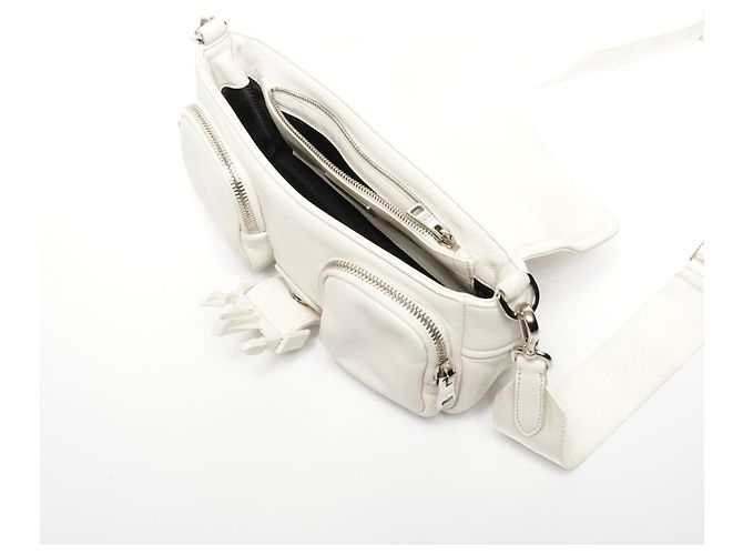 Borsa a Spalla in Pelle Nappa Prada Bianco - vista 12