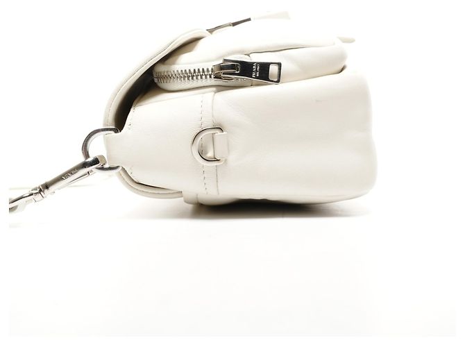 Borsa a Spalla in Pelle Nappa Prada Bianco - vista 3