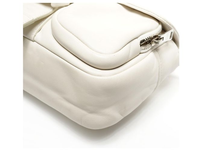 Borsa a Spalla in Pelle Nappa Prada Bianco - vista 6