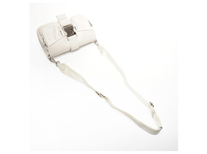 Borsa a Spalla in Pelle Nappa Prada Bianco - vista 8