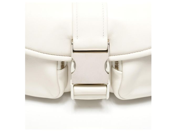 Borsa a Spalla in Pelle Nappa Prada Bianco - vista 9