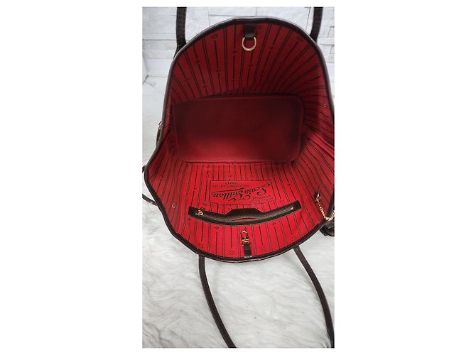 Borsa Louis Vuitton Neverfull Damier Ebene - vista 10