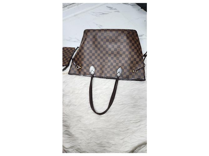 Borsa Louis Vuitton Neverfull Damier Ebene - vista 3