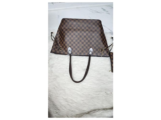 Borsa Louis Vuitton Neverfull Damier Ebene - vista 5