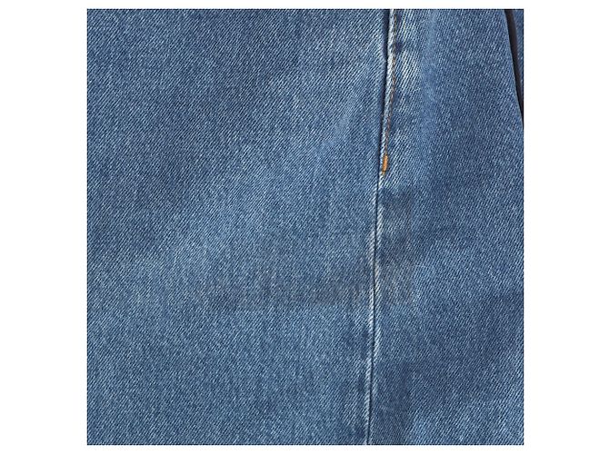 Falda Mini de Denim Contrastante Victoria Beckham en Algodón Azul - vista 7