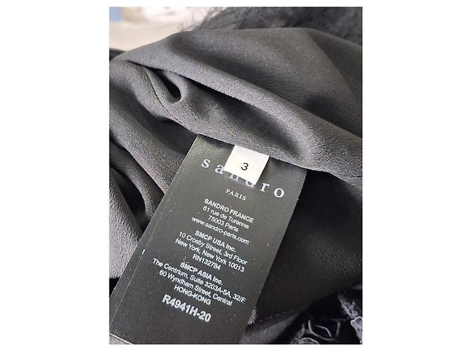 Sandro Ornella Schwarzes Spitzenkleid aus schwarzer Viskose - Ansicht 4