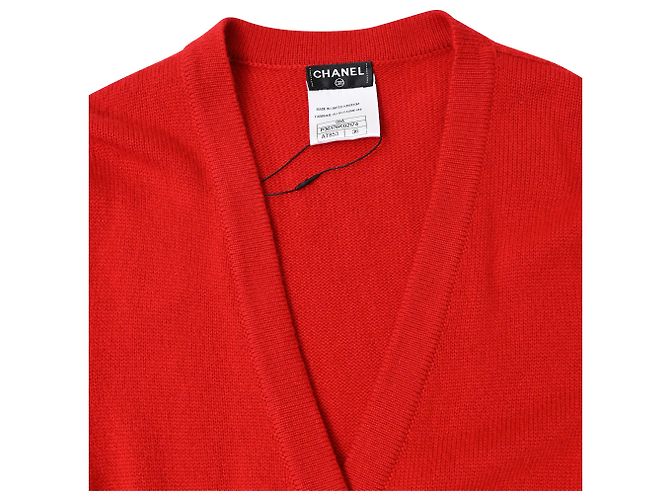 Timeless Roter Cashmere-Cardigan mit Knöpfen von Chanel - Ansicht 5