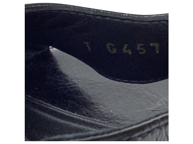 Chanel CC Ankle Strap Platform Sandals in Black Patent Leather - view 9
