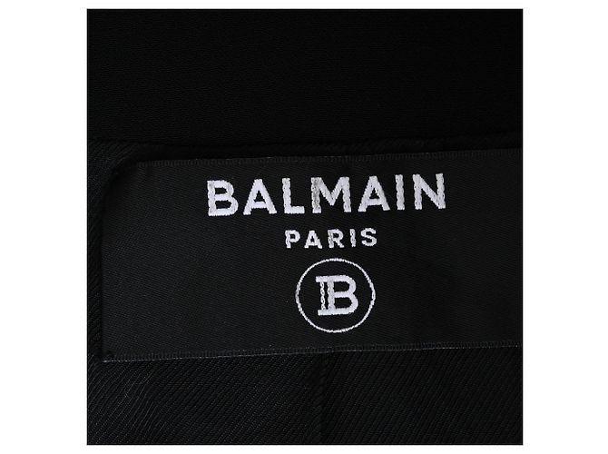 Balmain Button-Embellished Open Front Blazer in Black Viscose - view 4