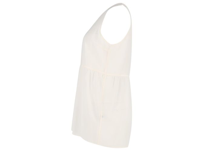 Camiseta larga de cuello redondo Joseph en viscosa blanca Blanco Crudo - vista 2