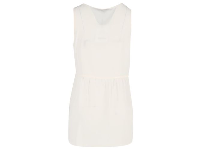 Camiseta larga de cuello redondo Joseph en viscosa blanca Blanco Crudo - vista 3