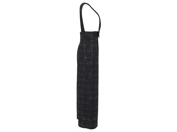 Maje Mono ancho de tweed adornado en algodón negro - vista 3