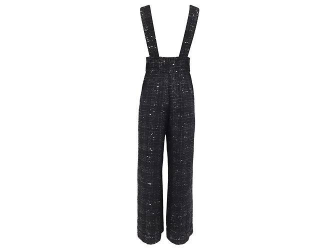 Maje Mono ancho de tweed adornado en algodón negro - vista 4