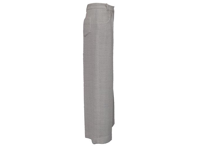 Calças largas de tweed em algodão branco Maje Cru - vista 2