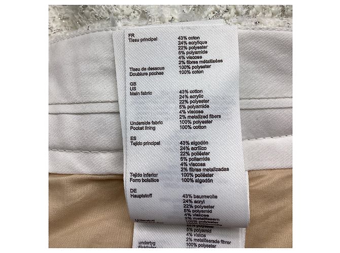 Calças largas de tweed em algodão branco Maje Cru - vista 4