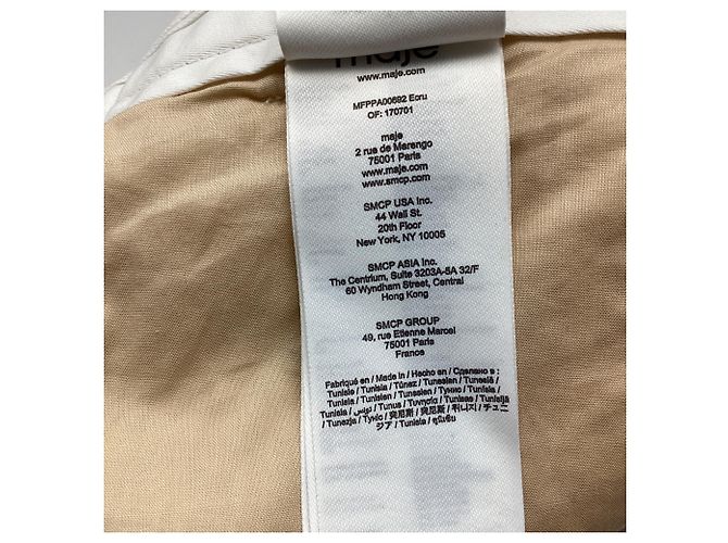 Calças largas de tweed em algodão branco Maje Cru - vista 5