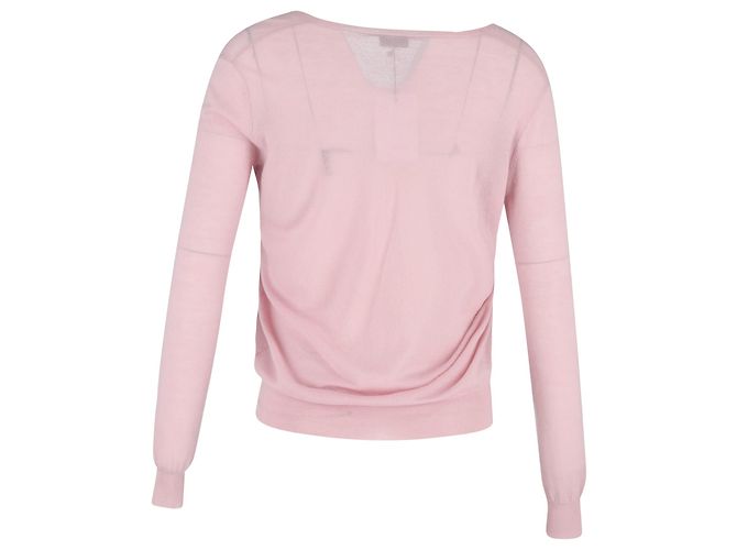 Joseph V-Ausschnitt Pullover aus rosa Wolle Braun Pink - Ansicht 3
