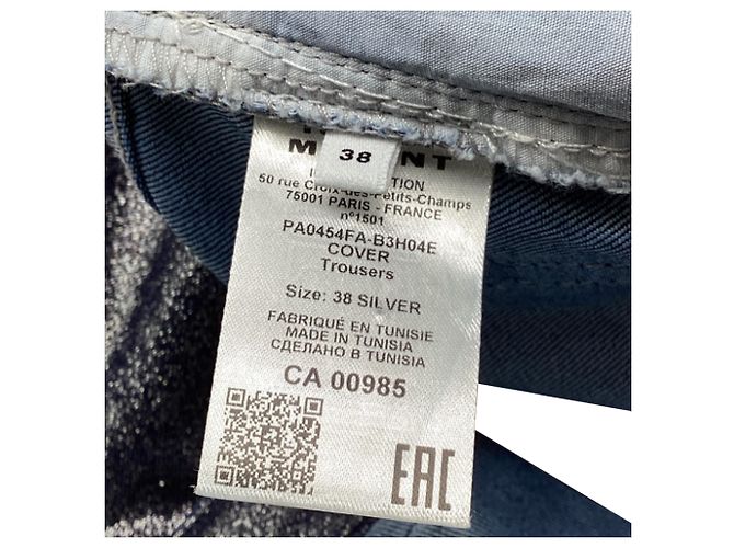 Jeans a gamba larga a vita alta in cotone argento Isabel Marant Étoile Metallico - vista 6