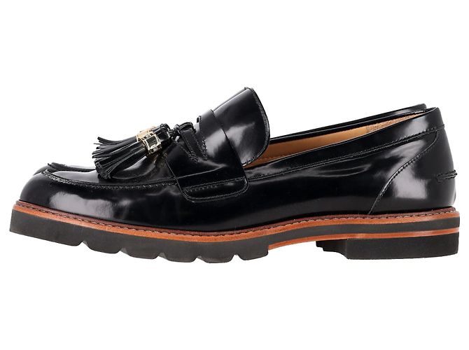 Manila Quasten-Loafers von Stuart Weitzman aus schwarzem Lackleder - Ansicht 4