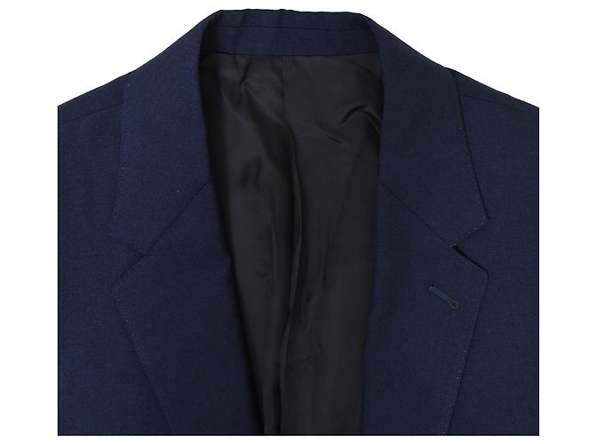 Céline Celine Single-Breasted Blazer in Navy Blue Wool - view 5