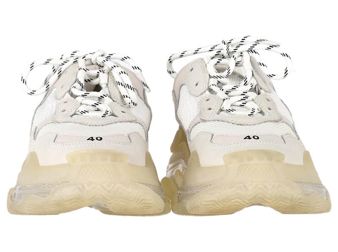 Everyday Baskets Balenciaga Triple S à semelle transparente en polyester blanc - vue 3