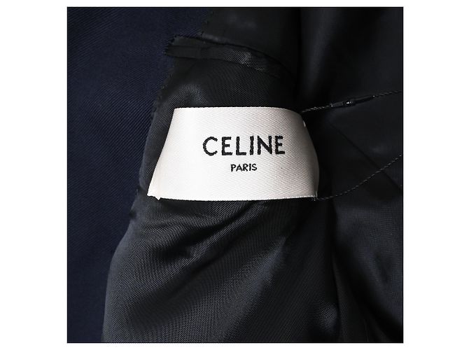 Céline Giacca Celine Camden in lana blu navy - vista 4