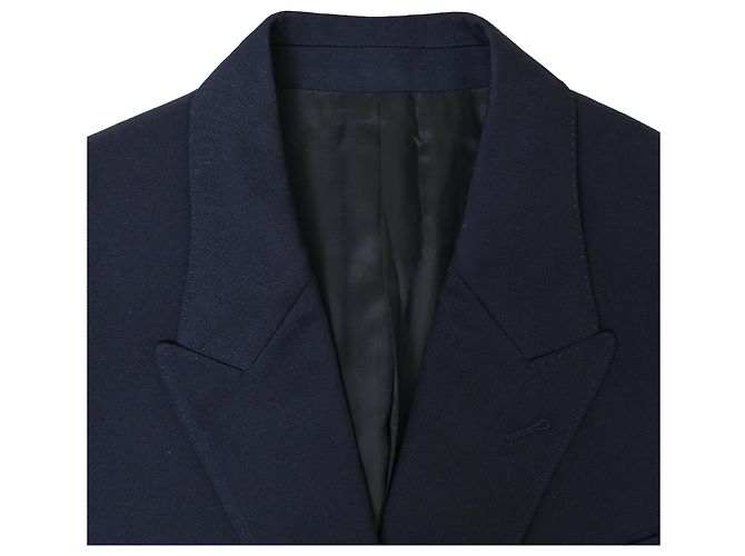 Céline Giacca Celine Camden in lana blu navy - vista 5
