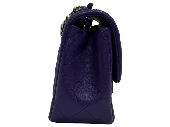 Timeless Borsa a spalla Chanel Mini Classic Square in pelle di agnello viola Porpora - vista 2