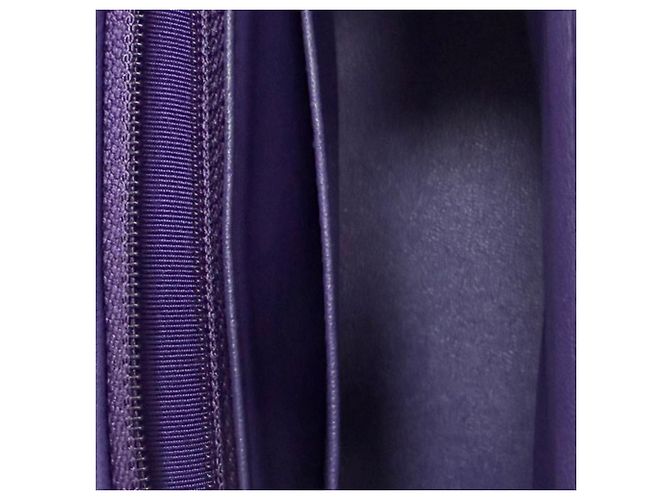 Timeless Borsa a spalla Chanel Mini Classic Square in pelle di agnello viola Porpora - vista 6